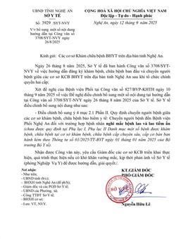 NGƯỜI BỆNH CÓ THỂ CHUYỂN TUYẾN TRỰC TIẾP TỪ TRẠM Y TẾ ĐẾN BỆNH VIỆN PHỔI NGHỆ AN